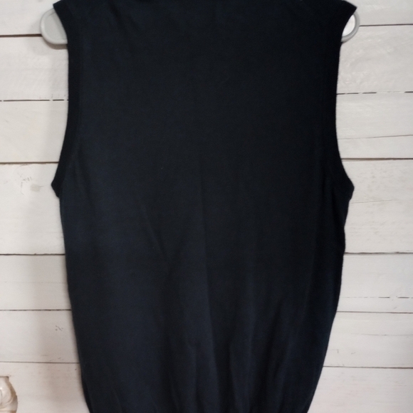 Joseph Abboud Men's Size Large Sweater Vest Blue, 100% Fine Merino Wool. - Picture 5 of 7